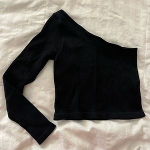 Black One Strap Long Sleeve